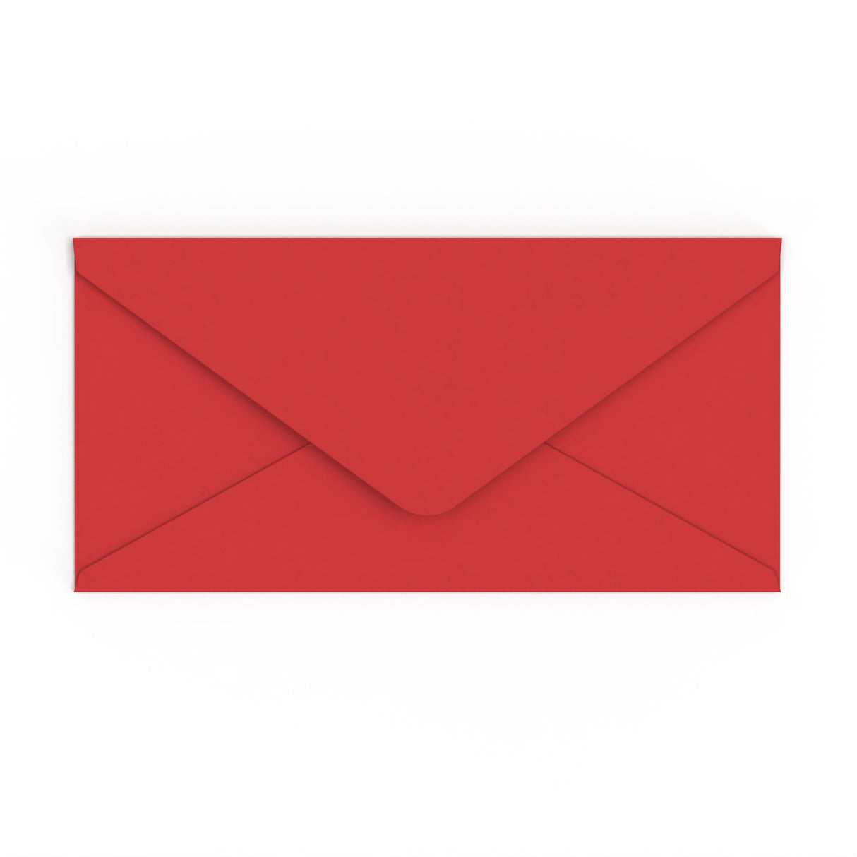 DL Cherry Red British Made Gummed V-Flap Envelope (110 x 220mm)