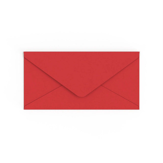 DL Cherry Red British Made Gummed V-Flap Envelope (110 x 220mm)